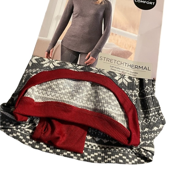 Cuddl Duds Long Sleeve Crew with Thumbholes, Waffle Knit, Size S, NIP - Picture 3 of 7